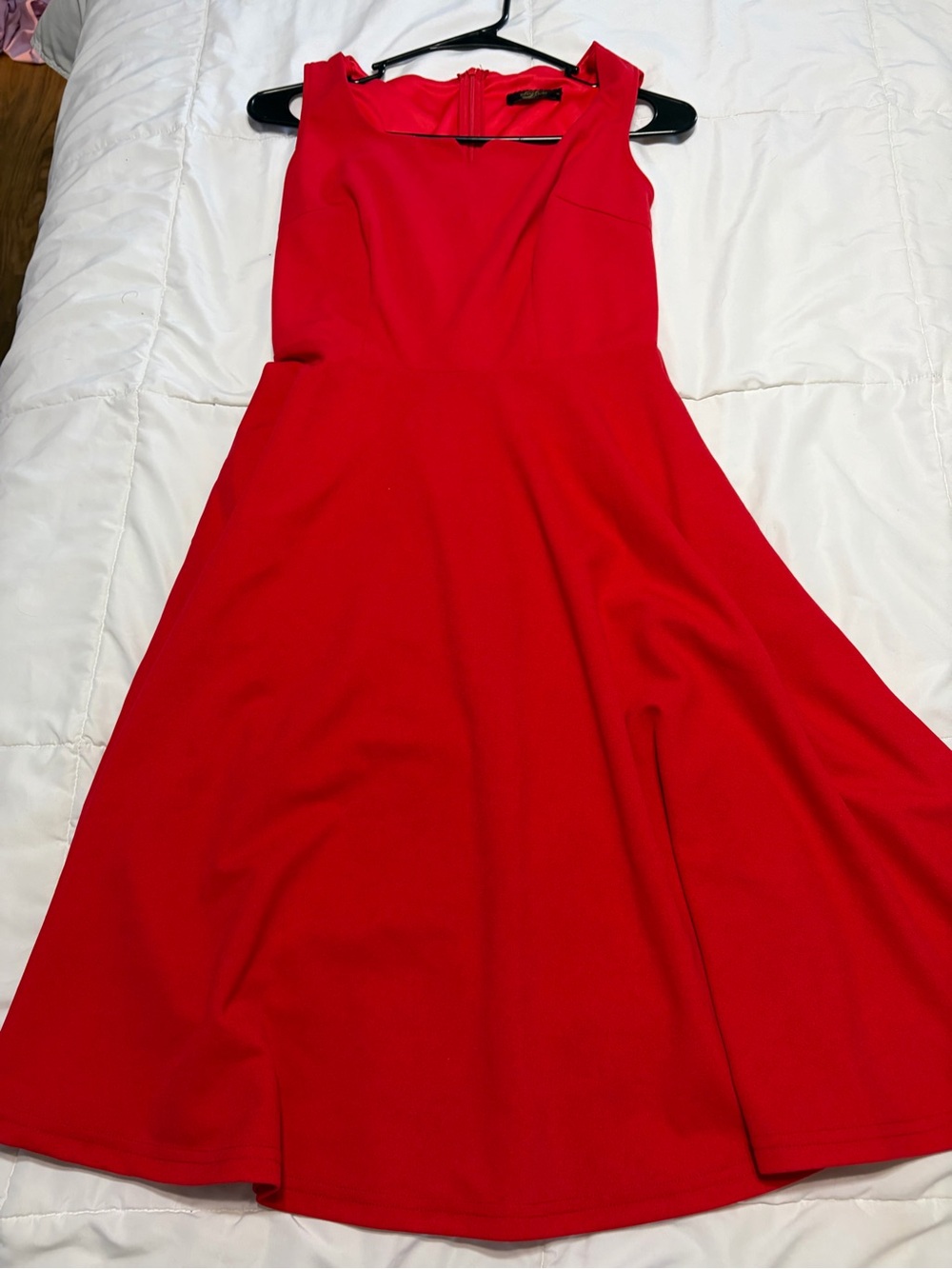 Red Sleeveless Fit-and-Flare Dress